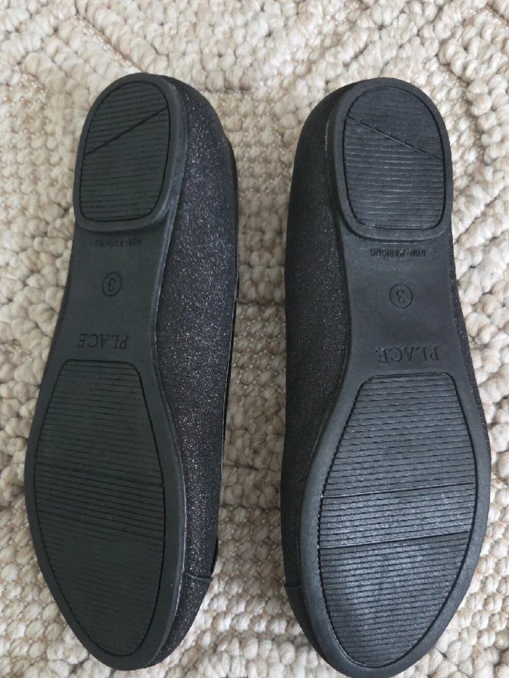The Children's Place Black Glitter Cat Ballet Flats